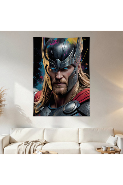 Geek Cultcha Thor Wall Cloth Wall Tapestry First Quality Satin Fabric Poster