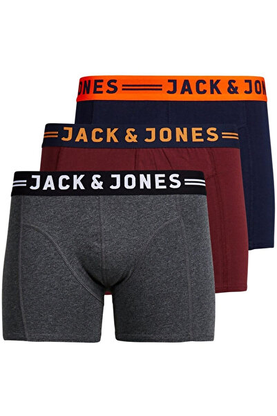 Jack & Jones Pánský boxer Jaclıchfield Trunks 3 Pac Claret Red