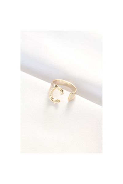 Skygo Gold Color Adjustable Ring with Letter C - Tj-Byk3150