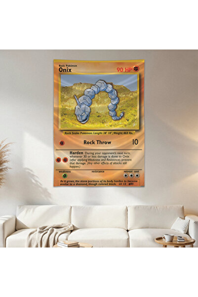 Geek Cultcha Onix Pokemon Card Wall Cloth Wall Tapestry First Quality Satin F...