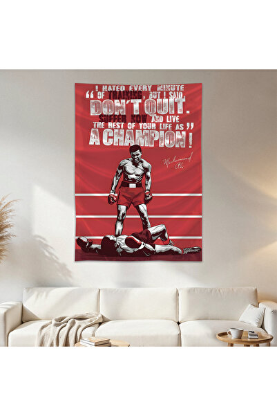 Geek Cultcha Muhammad Ali Wall Drape Wall Tapestry First Quality Satin Fabric...