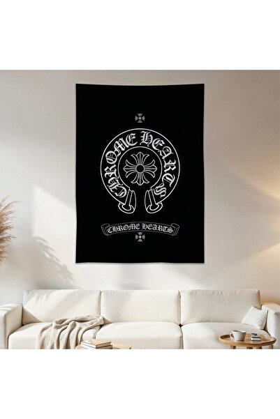 Geek Cultcha Chrome Hearts Duvar Örtüsü Duvar Halısı Birinci Kalite Saten Kum...
