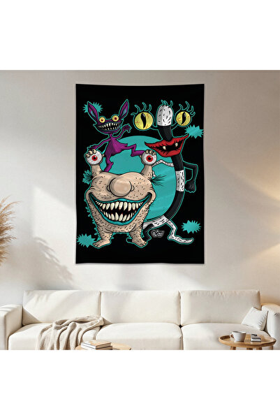 Geek Cultcha Aaahh Real Monsters Wall Drape Wall Tapestry First Quality Satin...