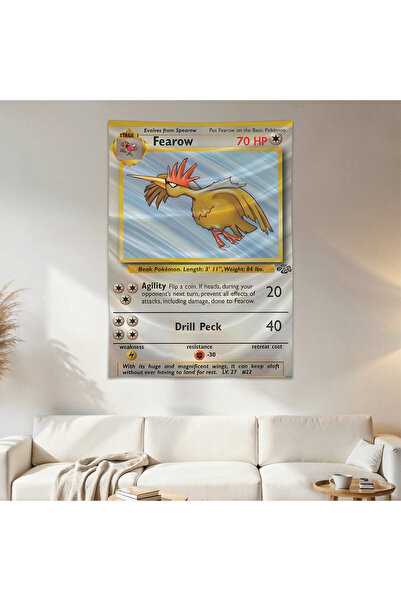 Geek Cultcha Fearow Pokemon Card Wall Cloth Wall Tapestry First Quality Satin...