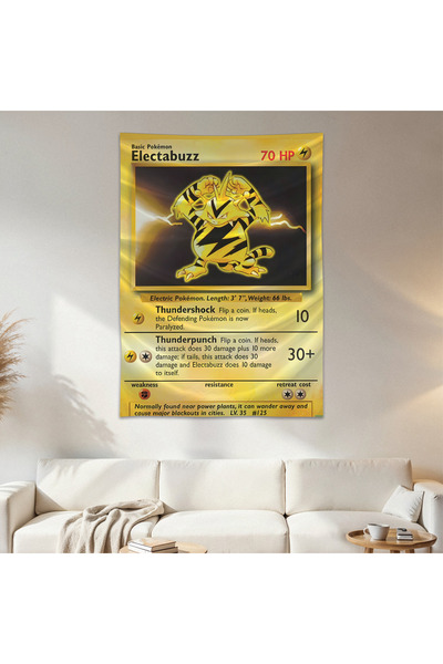 Geek Cultcha Electrabuzz Pokemon Card Wall Covering Wall Carpet First Quality...