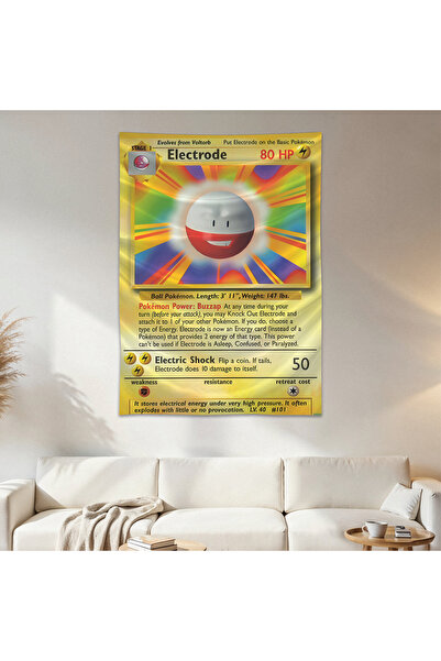 Geek Cultcha Electrode Pokemon Card Wall Drape Wall Tapestry First Quality Sa...