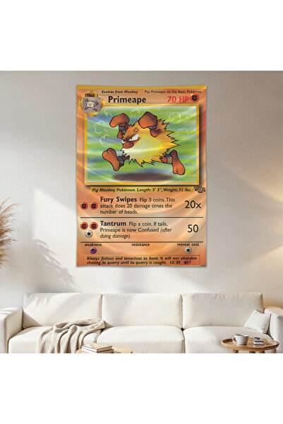 Geek Cultcha Primeape Pokemon Card Wall Cloth Wall Tapestry First Quality Sat...
