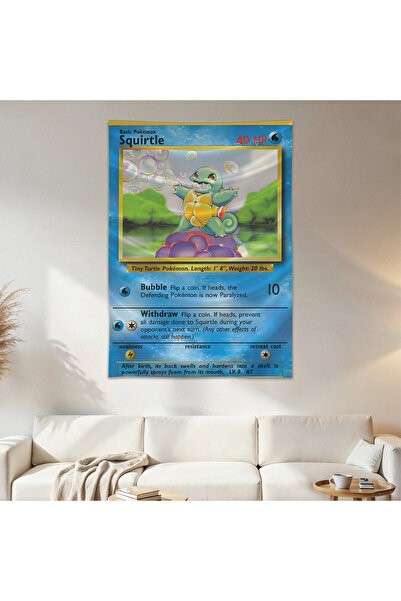Geek Cultcha Squirtle Pokemon Card Wall Covering Wall Carpet First Quality Sa...