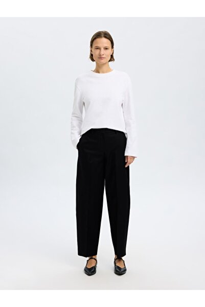 Selected Femme Barrel Fit Hosen Mid Waist