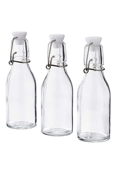 IKEA KORKEN Bottle with stopper, clear glass, 15 cl
