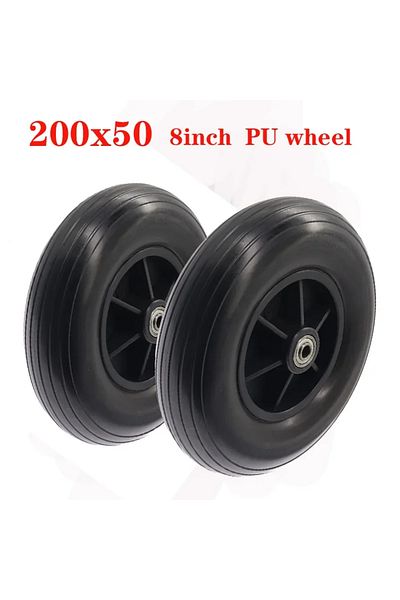 Choice black 2pcs 200x50 PU Wheel 8 Inch Solid Wheel Tire for Wheelchair Universal Front Wheel 200*50 Wheel