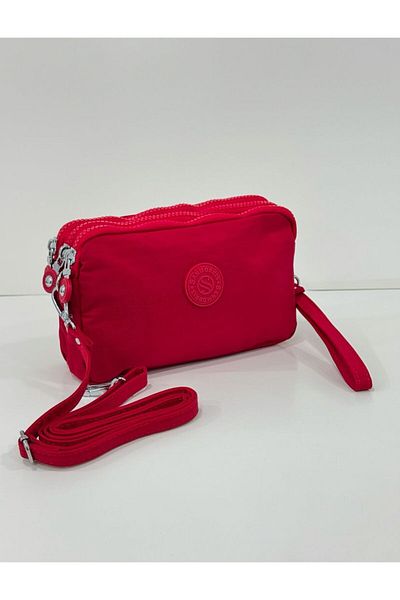 Çanta Trend Crinkle Fabric Hand and Cross Strap Card Holder, Pen Holder/Wallet Type Makeup Bag with Coin Compartment