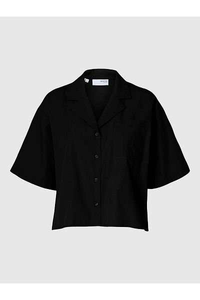 Selected Femme Crop-Bluse Kurzarm