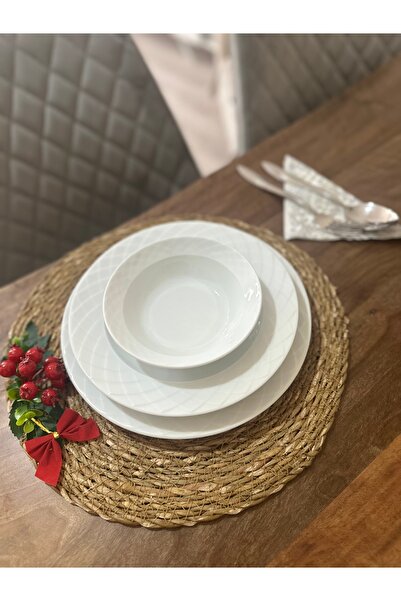 Marrone Hasır Suple Mutfak Yemek Masası Süsleri