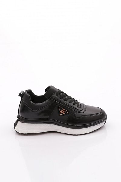 DGN Ανδρικά παπούτσια Sneaker Γνήσιο δέρμα Μαύρο Λευκό 8322310106