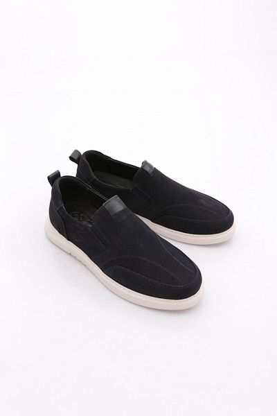 DGN Ανδρικά παπούτσια Sneaker με ελαστικά πλαϊνά Γνήσιο δέρμα Navy Nubuck 72623616