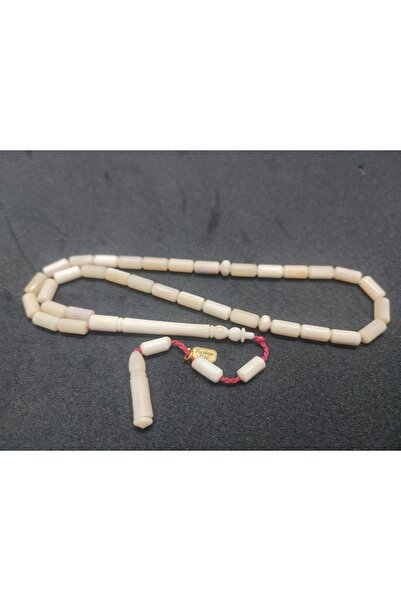 İskeçe Tesbih Furkan Gül Usta Eseri Imzalı Mühürlün Naturel Balina Kemiği Ser...