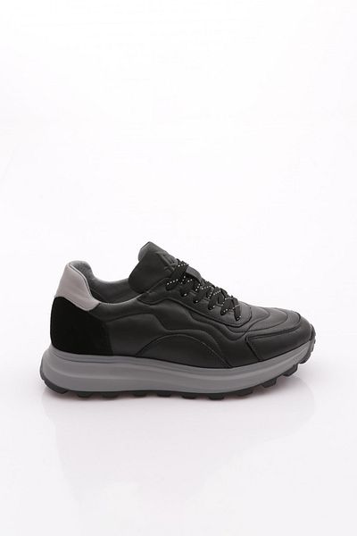 DGN Ανδρικά παπούτσια Sneaker Γνήσιο Δερμάτινο Μαύρο 8210310106