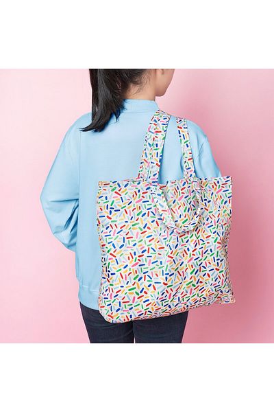 IKEA SKYNKE Carrier bag, multicolour/patterned, 45 x 36 cm