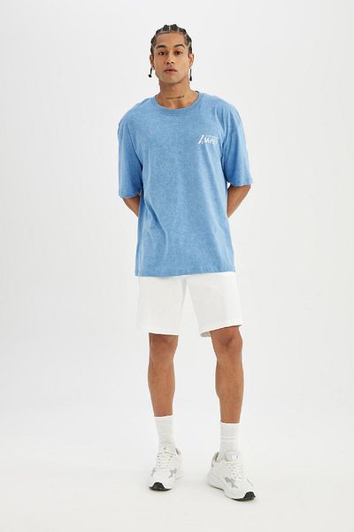 DeFacto DeFactoFit NBA Los Angeles Lakers Oversize Fit Crewneck Short Sleeve T-shirt B9906AX24SM