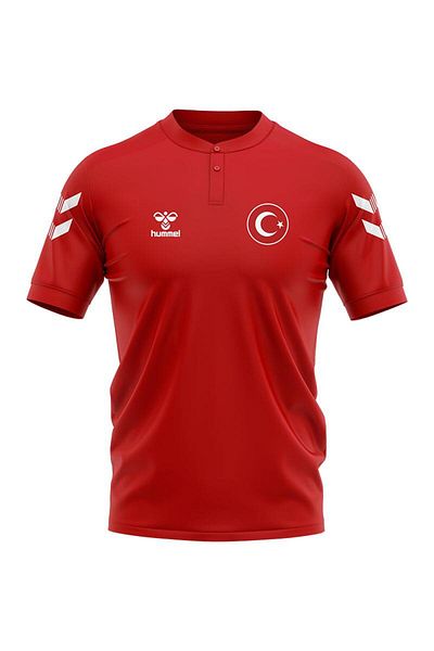 hummel Armin National Team Baby Collar T-Shirt Red