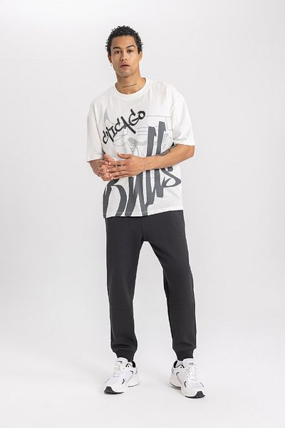 DeFacto Chicago Bulls Oversize Hooded Crop Top W6349Az24Sm