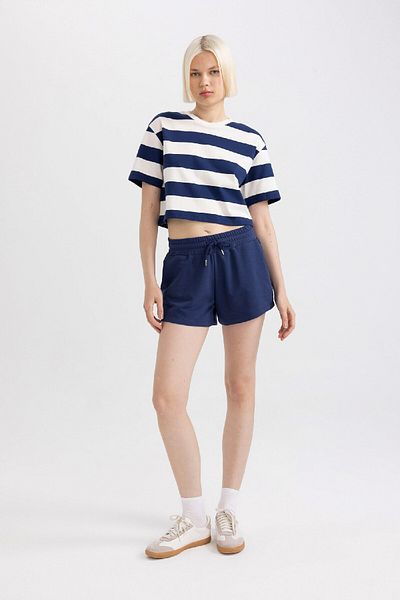 DeFacto Boxy Fit pruhované tričko s krátkým rukávem Basic Crew Neck C6198ax24sm