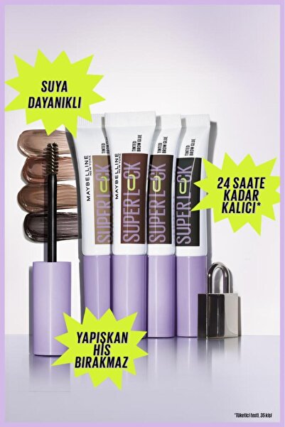Maybelline New York Super Lock Brow Glue Kaş Sabitleyici Maskara - Medium Brown