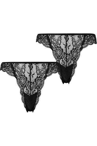 Urban Classics Ladies Allover Lace Tanga 2-pack