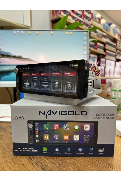 Navigold 4gb Ram 64gb Hafıza 8 Çekirdek 6.86" Unıversal Androıd Teyp (TÜM ARAÇLARA UYUMLU) Clas-638