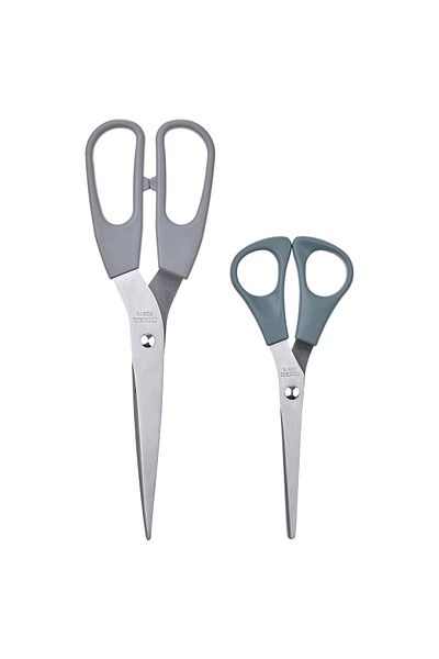 IKEA SVÄRDFISK Scissors, set of 2, stainless steel grey/grey-turquoise