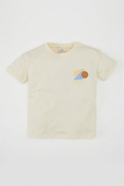 DeFacto Baby Boy Short Sleeve Printed T-Shirt - Crew Neck D3870A524Sm