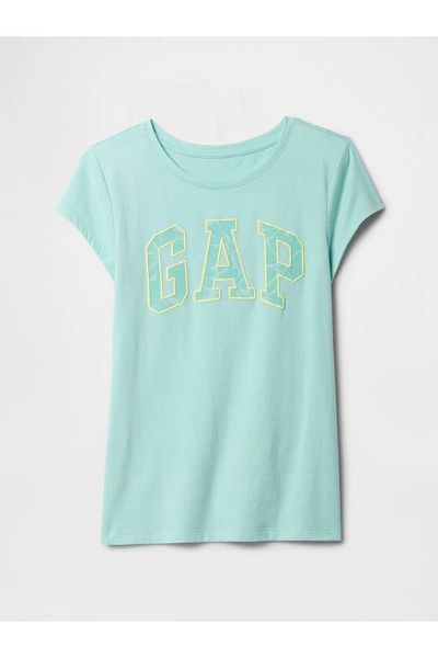 GAP Girl's Gap Logo T-Shirt Aqua Green