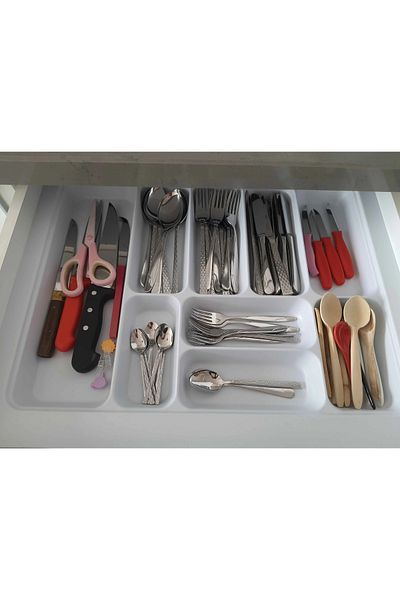 almital mobilya aksesuarları furniture accessories 65x49 εκ. 9 Θήκη Λευκό Συρτάρι με Κουτάλια Μπορεί να Κόψει έως και 54*41 εκ.