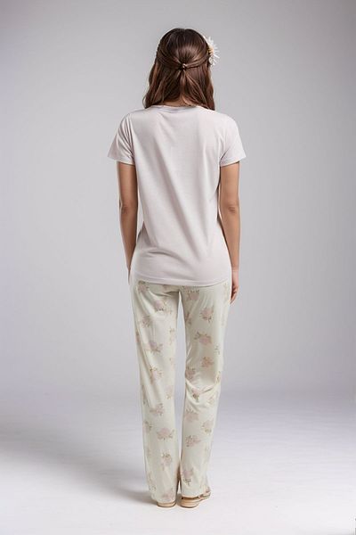 Pierre Cardin Women's Home Wear Powder Short Sleeve Pajamas Set Ll.Pc01.K1.D016