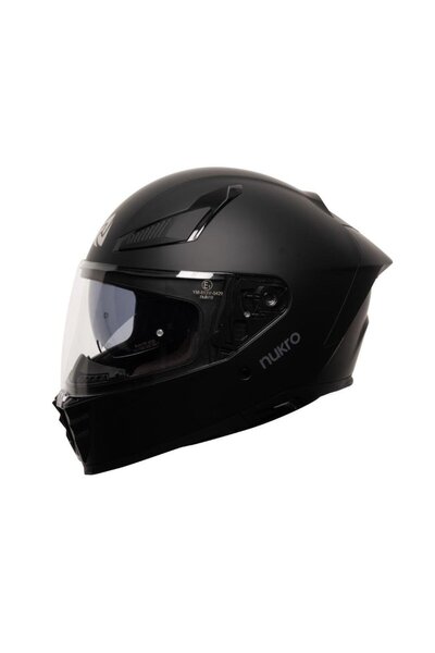 Nukrotech Nukro 853 Solid Matt Black Full Face Motosiklet Kaskı