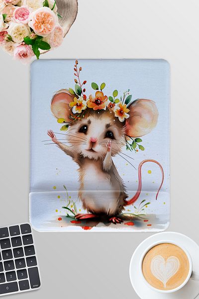 qoeuyl boutique Cute Animals No:5 Printed Gamer Gaming Rectangular Mousepad with Wrist Support
