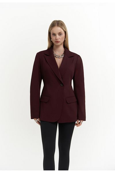 Mai Briella Burgunderfarbener Blazer mit Taillenbund
