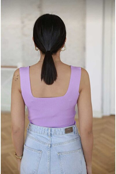 Mrs.idea Women's Square Neck Thick Strap Slim Knitwear Undershirt