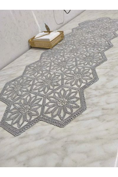 Çt Çeyizci Tekstil French Lace Detailed Single Runner, Table Top Runner, Tablecloth Runner