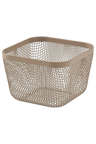 IKEA 365+ Food Storage Basket 14x14x10 cm – Metal, Durable, Light Grey-Brown, Compact Organizer