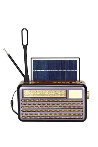 Manessa Güneş Panelli Nostaljik Radyo Fm Ahşap Görünümlü Bluetooth Hoparlör A...