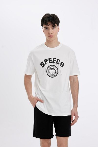 DeFacto T-Shirt mit Rundhalsausschnitt und Print in normaler Passform D4769ax24sm