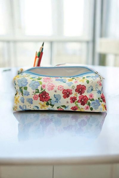 FİYPER Small Flower Pattern Pencil Case Makeup Bag 1538