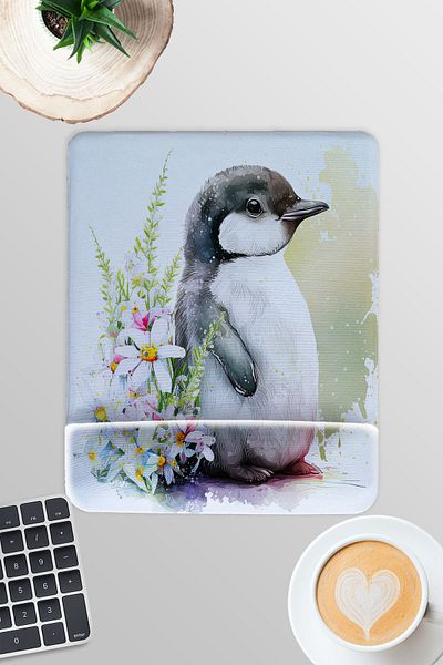 qoeuyl boutique Cute Penguin Printed No:1 Gamer Gaming Rectangular Mousepad with Wrist Support