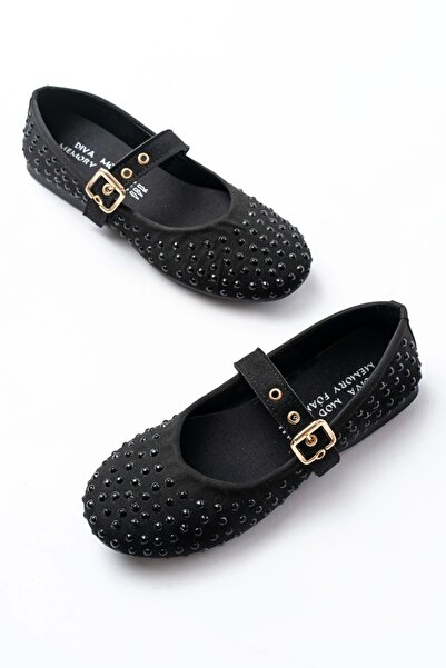 Budi Dm-6020 Black Trock Helmet Buckle Daily Women's Ballerinas