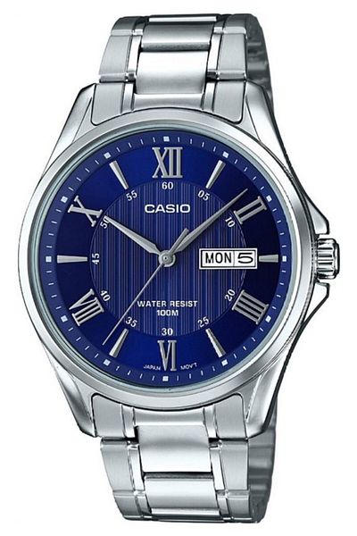 Casio Navy Blue Magic Watch - Men's Wristwatch Silver Color Guaranteed