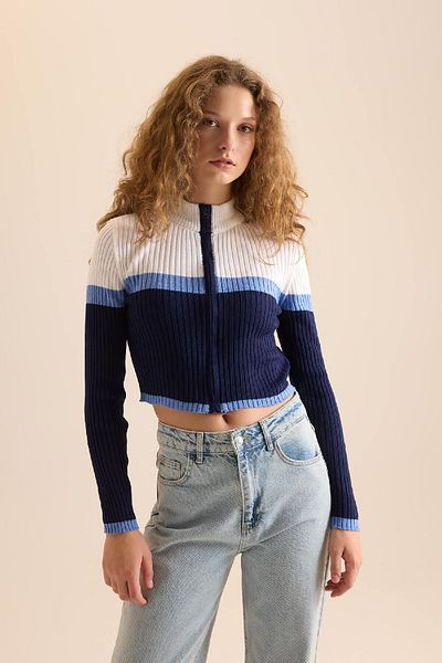 DeFacto Coool Strickjacke mit halbem Rollkragen, reguläre Passform, A3646AXNS