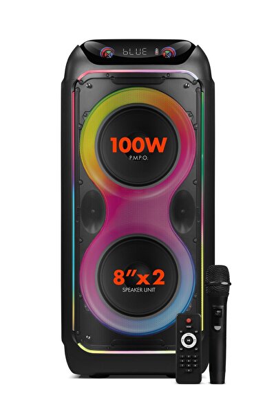 POWERWAY CIO 100W Hoparlör Gitar Saz Girişli Karaoke Parti Ses Sistemi 80 CM ...