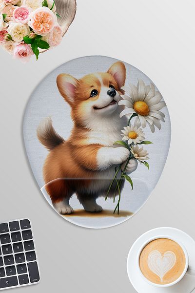 qoeuyl boutique Cute Animals No:6 Printed Gamer Gaming Oval Wrist Support Mousepad